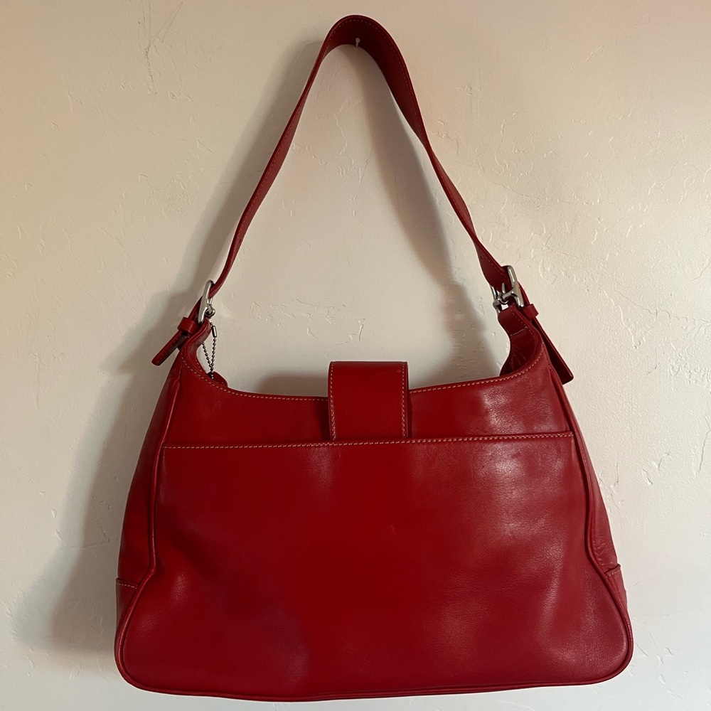 Vintage Y2K Coach Legacy Hampton Red Leather Shoulder Bag 7783 90s - Picture 12 of 15